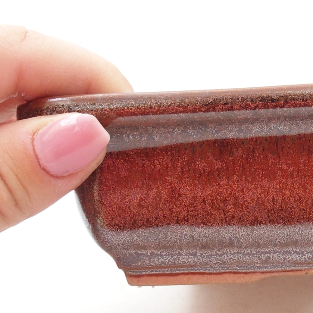 Ceramiczna miska bonsai 17,5 x 13 x 4 cm, kolor brązowy