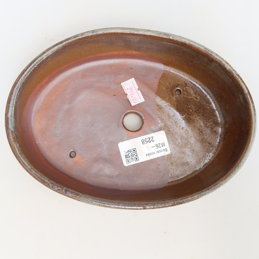 Ceramiczna miska do bonsai 18,5 x 13,5 x 4,5 cm, brązowa