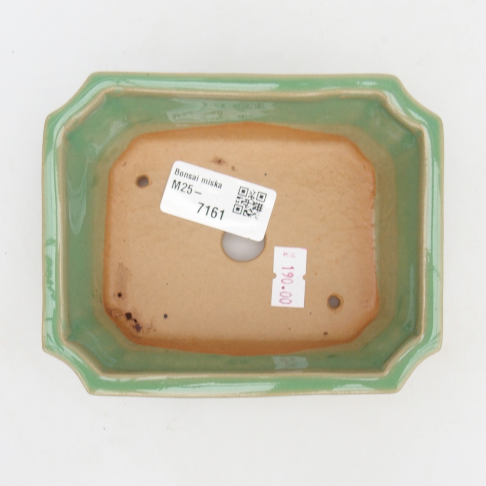 Ceramiczna miska do bonsai 13 x 10,5 x 4 cm, zielona