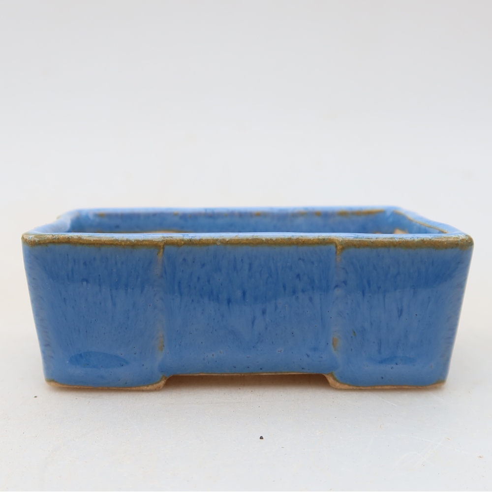 Ceramiczna miseczka do bonsai 7 x 4,5 x 2,5 cm, kolor niebieski