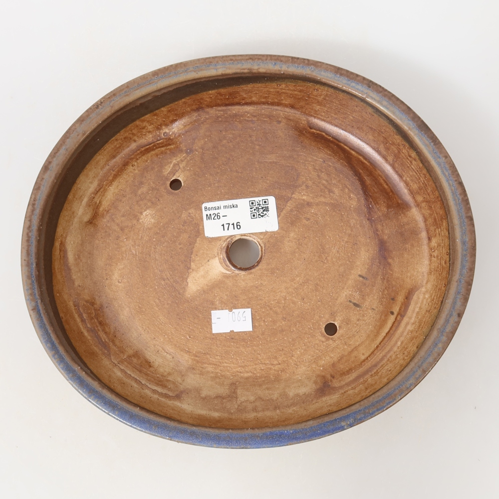Ceramiczna miska do bonsai 22,5 x 20 x 4,5 cm, kolor niebieski
