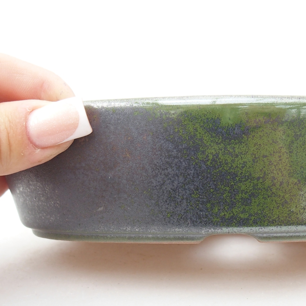 Ceramiczna miska do bonsai 16,5 x 11,5 x 4,5 cm, zielona