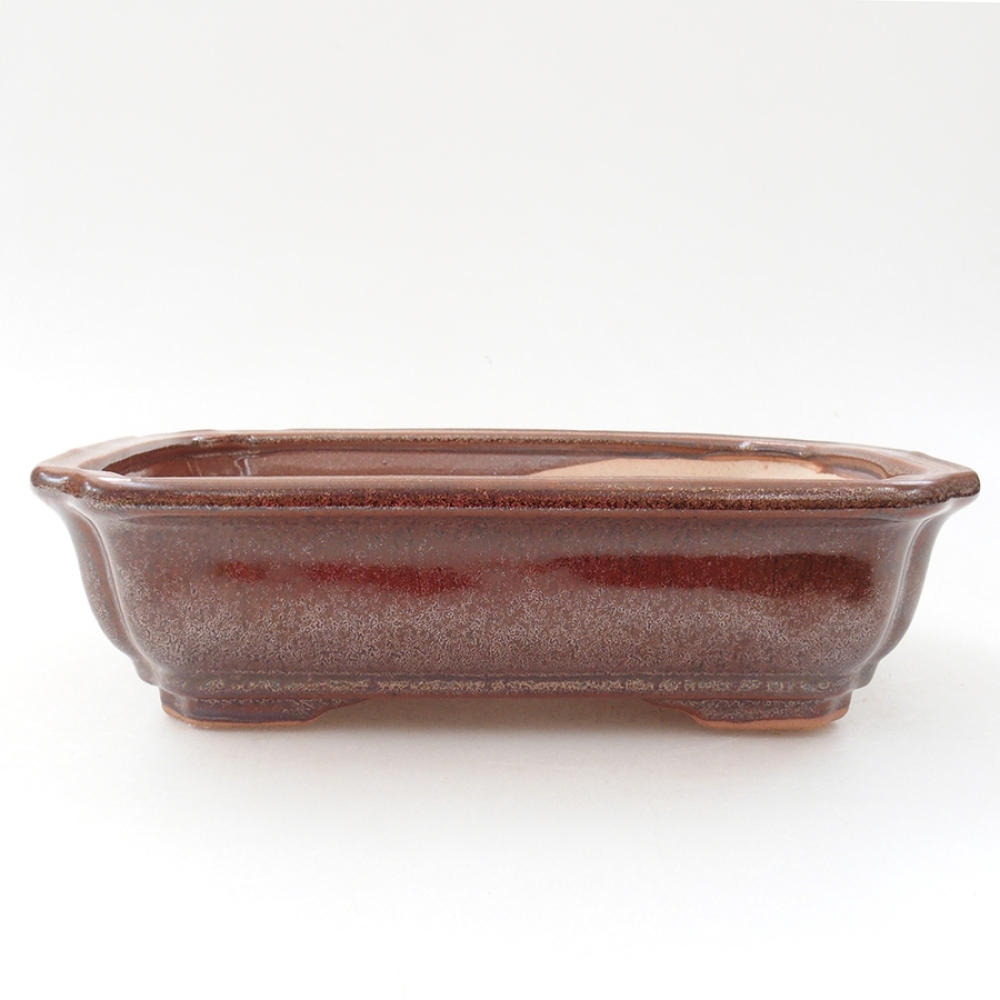 Ceramiczna miska bonsai 18 x 13,5 x 5 cm, kolor brązowy