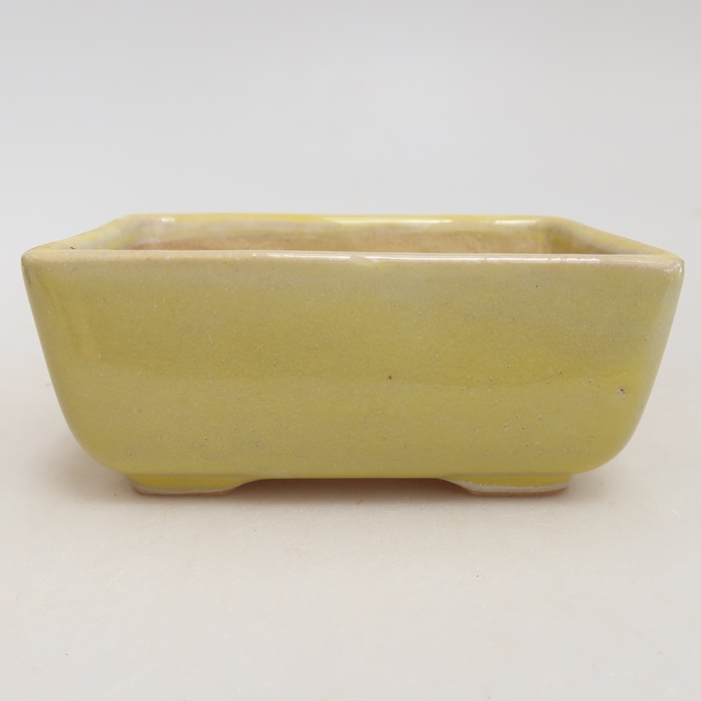 Ceramiczna miseczka do bonsai 10,5 x 7 x 4,5 cm, kolor żółty