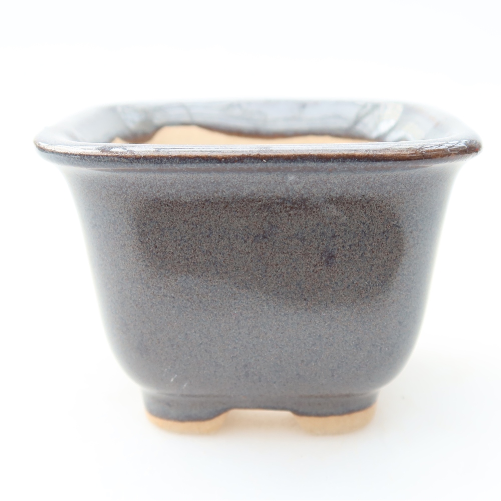 Ceramiczna miseczka do bonsai 6,5 x 6,5 x 5 cm, kolor szary