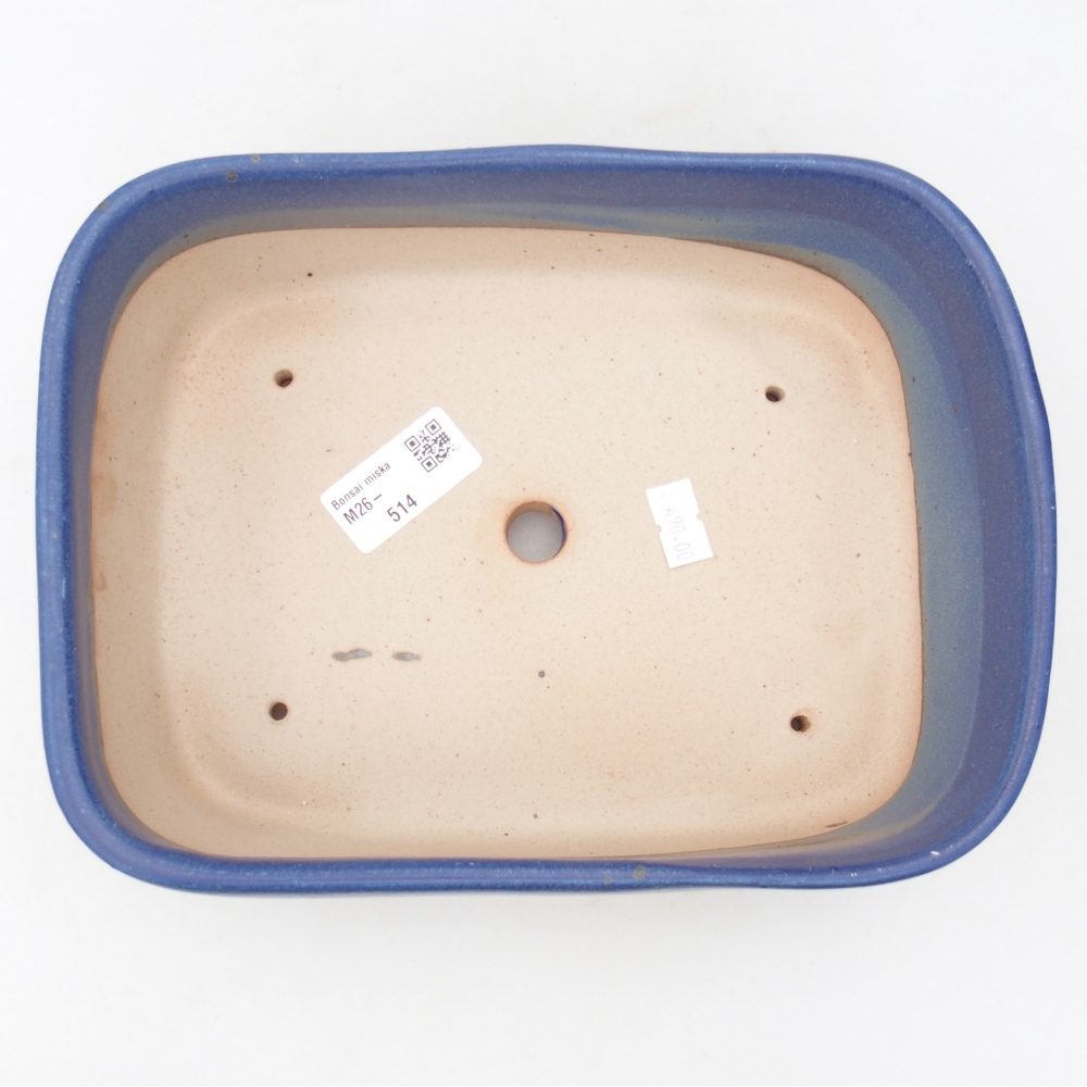 Ceramiczna miska na bonsai 23 x 17 x 7,5 cm, kolor niebieski