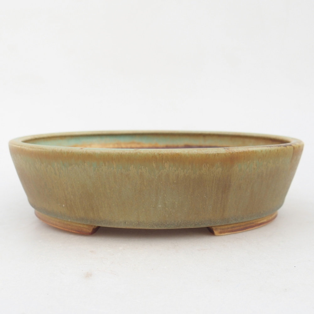 Ceramiczna miska do bonsai 18,5 x 16,5 x 4,5 cm, zielona