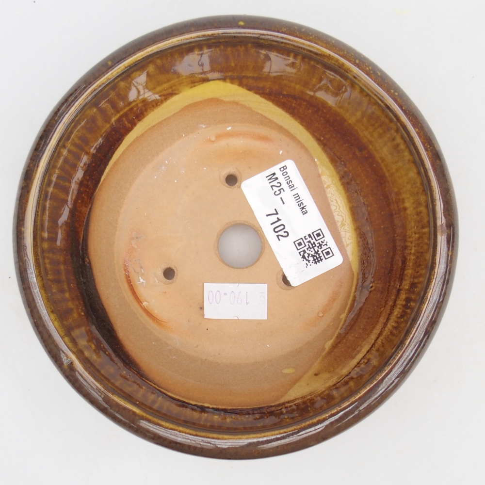 Ceramiczna miska do bonsai 13,5 x 13,5 x 5 cm, brązowa