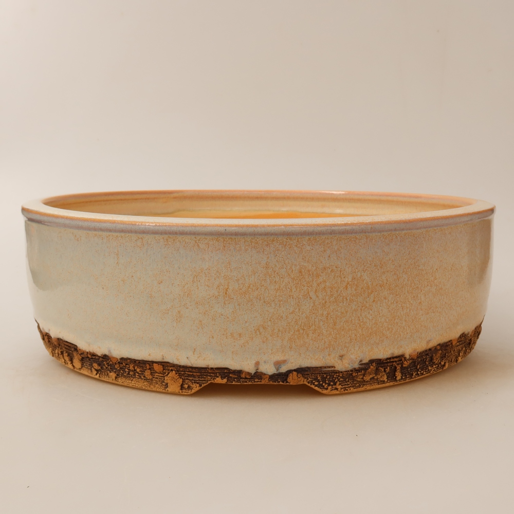 Ceramiczna miska do bonsai 28 x 28 x 8 cm, kolor beżowy