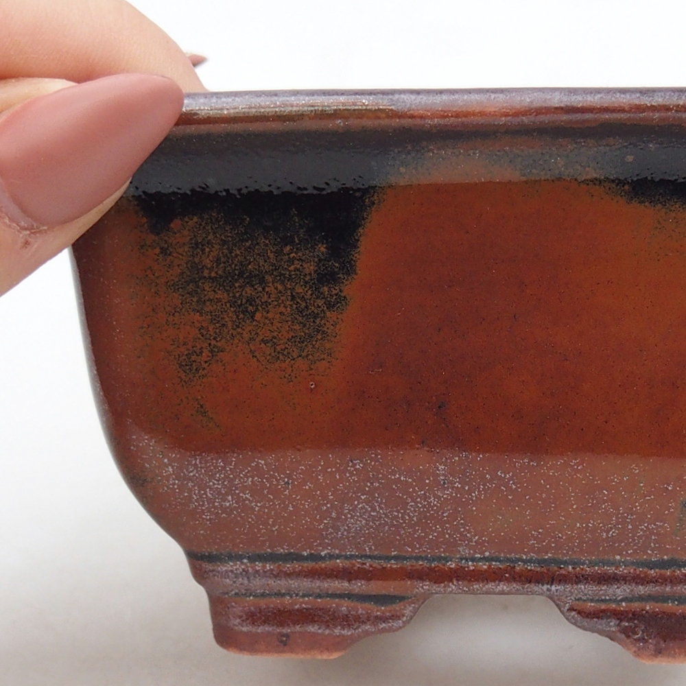 Ceramiczna miska do bonsai 10 x 10 x 6 cm, bordowa