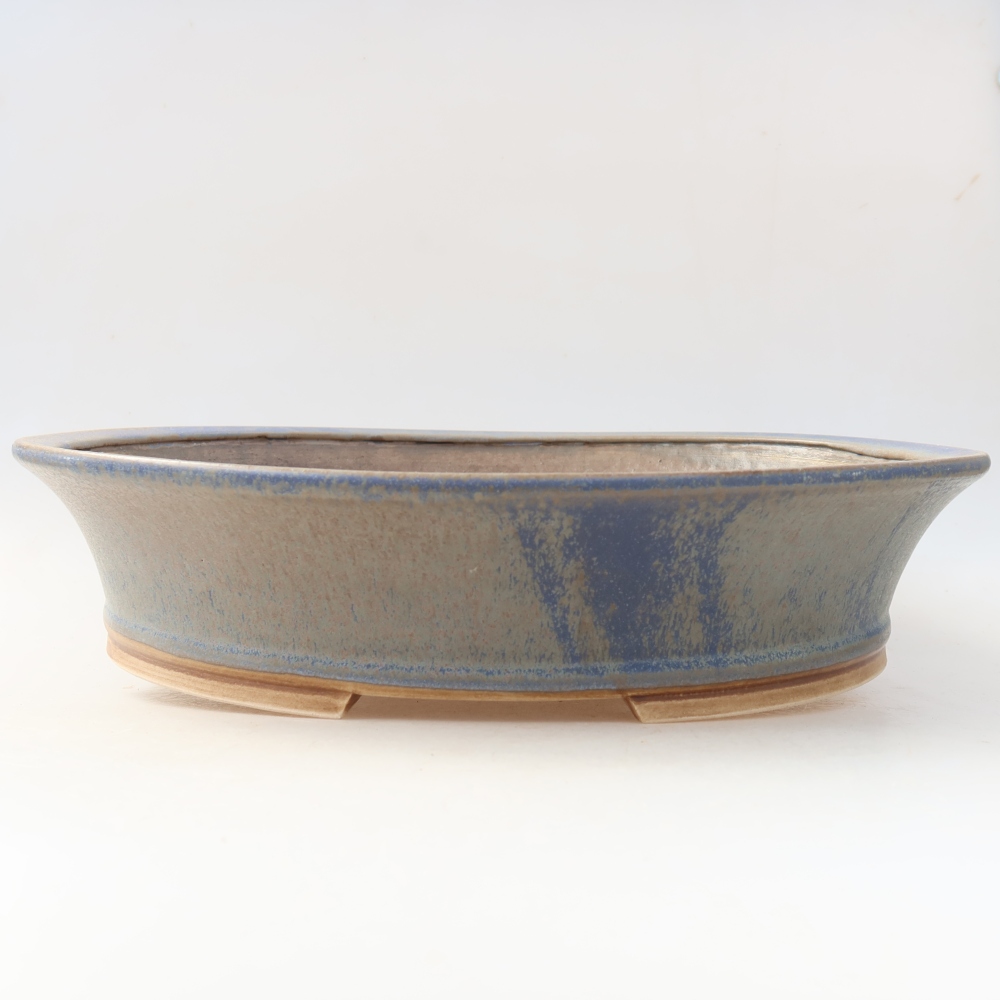 Ceramiczna miska do bonsai 31 x 28,5 x 7 cm, kolor niebieski