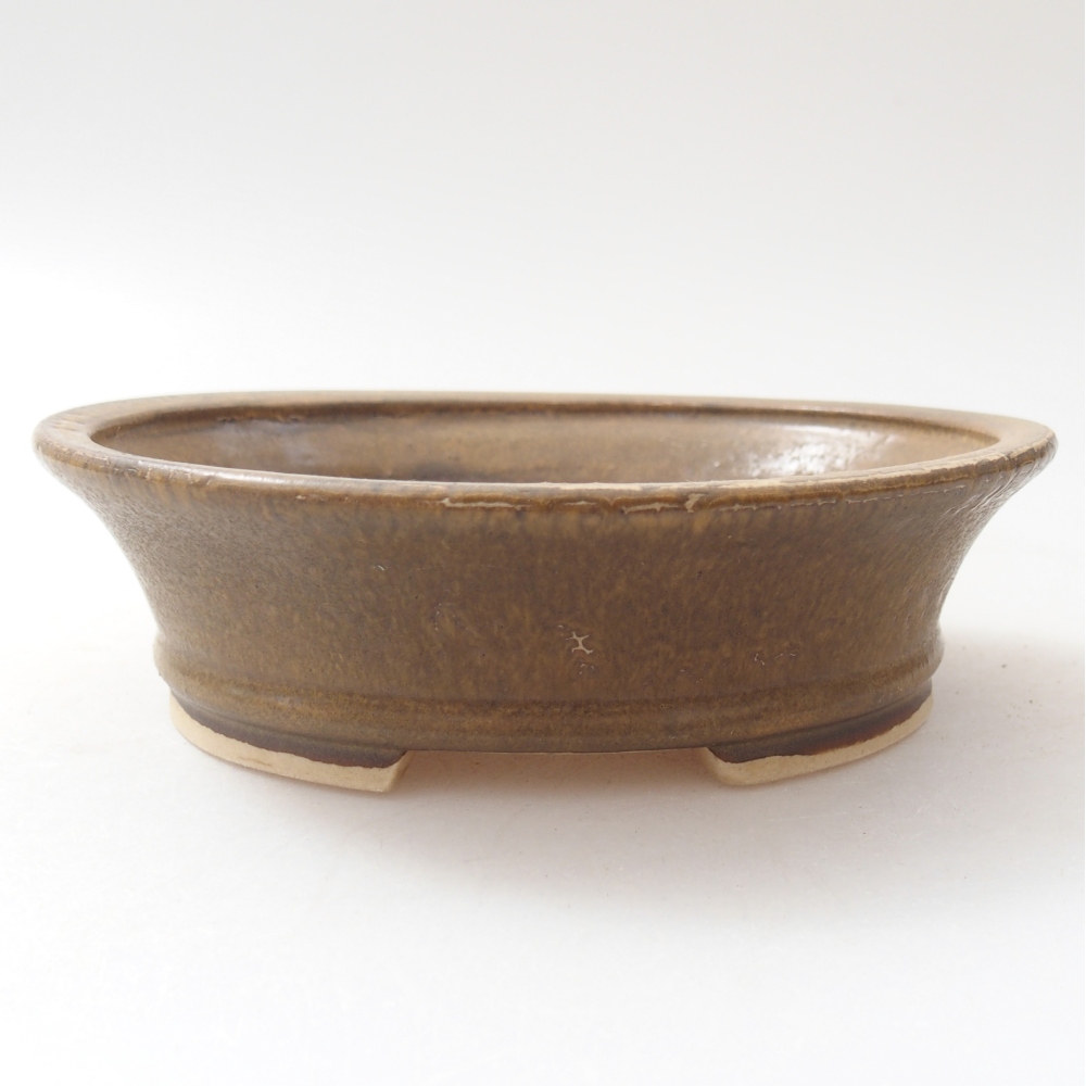 Ceramiczna miska do bonsai 14 x 12,5 x 4 cm, brązowa