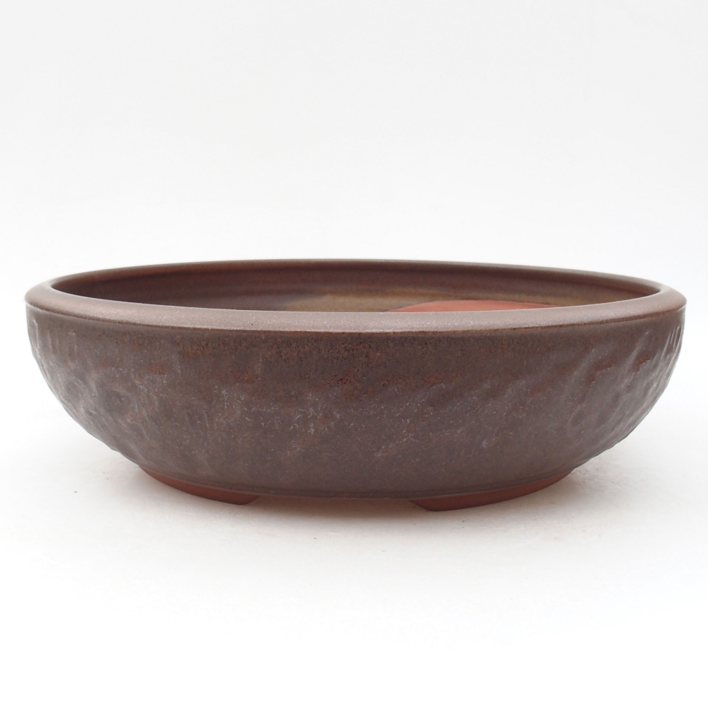 Ceramiczna miska bonsai 26 x 26 x 6,5 cm, kolor brązowy
