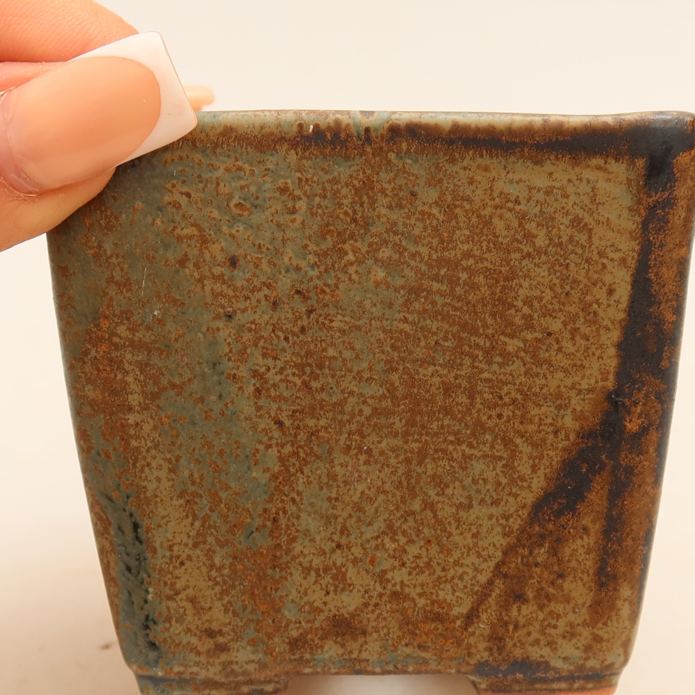 Ceramiczna miska do bonsai 7,5 x 7,5 x 6,5 cm, kolor brązowy