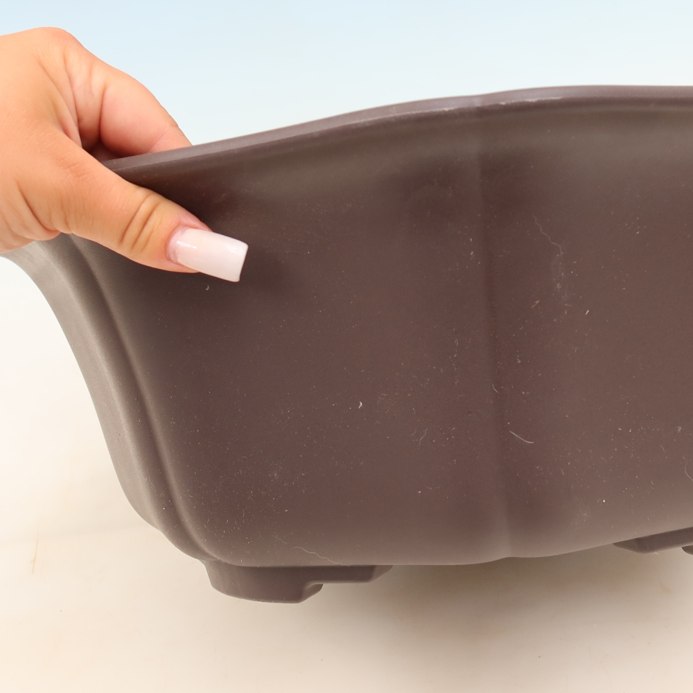 Plastikowa miska do bonsai MP-31, brązowa – 39,5 x 37,5 x 14,5 cm