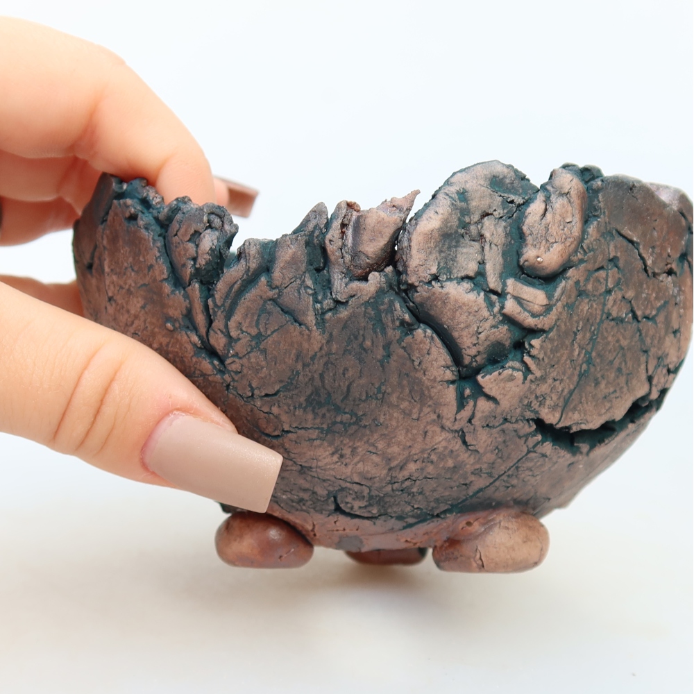Ceramiczna skorupa  10,5 x 11 x 7 cm, kolor zielony