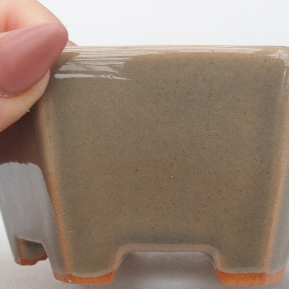 Ceramiczna miska do bonsai 10,5 x 9,5 x 5 cm, szara