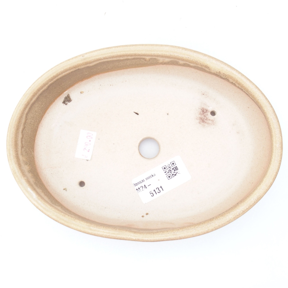 Ceramiczna miska bonsai 18,5 x 13,5 x 4,5 cm, kolor beżowy
