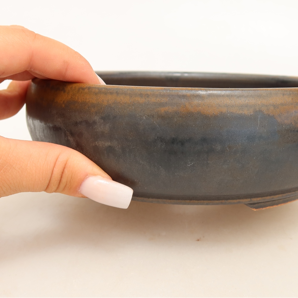 Ceramiczna miska do bonsai 17 x 17 x 5,5 cm, kolor brązowy