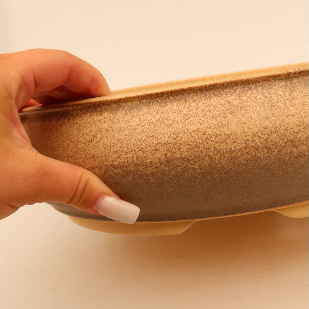 Ceramiczna miska do bonsai 31 x 31 x 8,5 cm, kolor brązowy