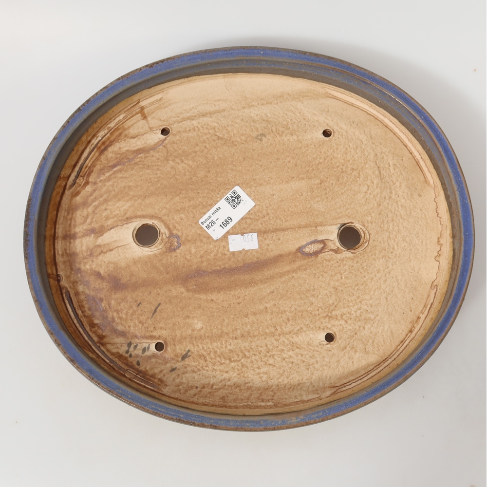 Ceramiczna miska do bonsai 30,5 x 26,5 x 4 cm, kolor niebieski