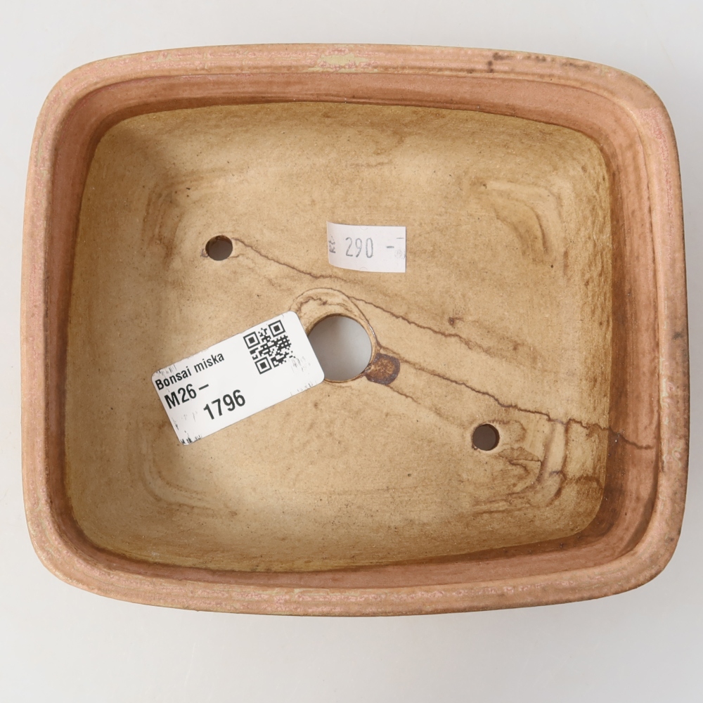Ceramiczna miska do bonsai 15 x 13 x 4,5 cm, kolor różowy