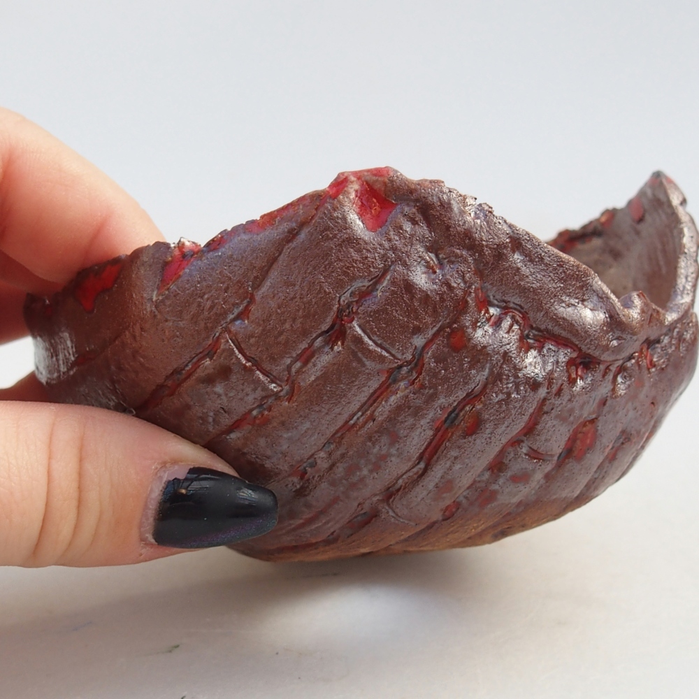 Ceramiczna muszla 10 x 9,5 x 5,5 cm, kolor brązowy