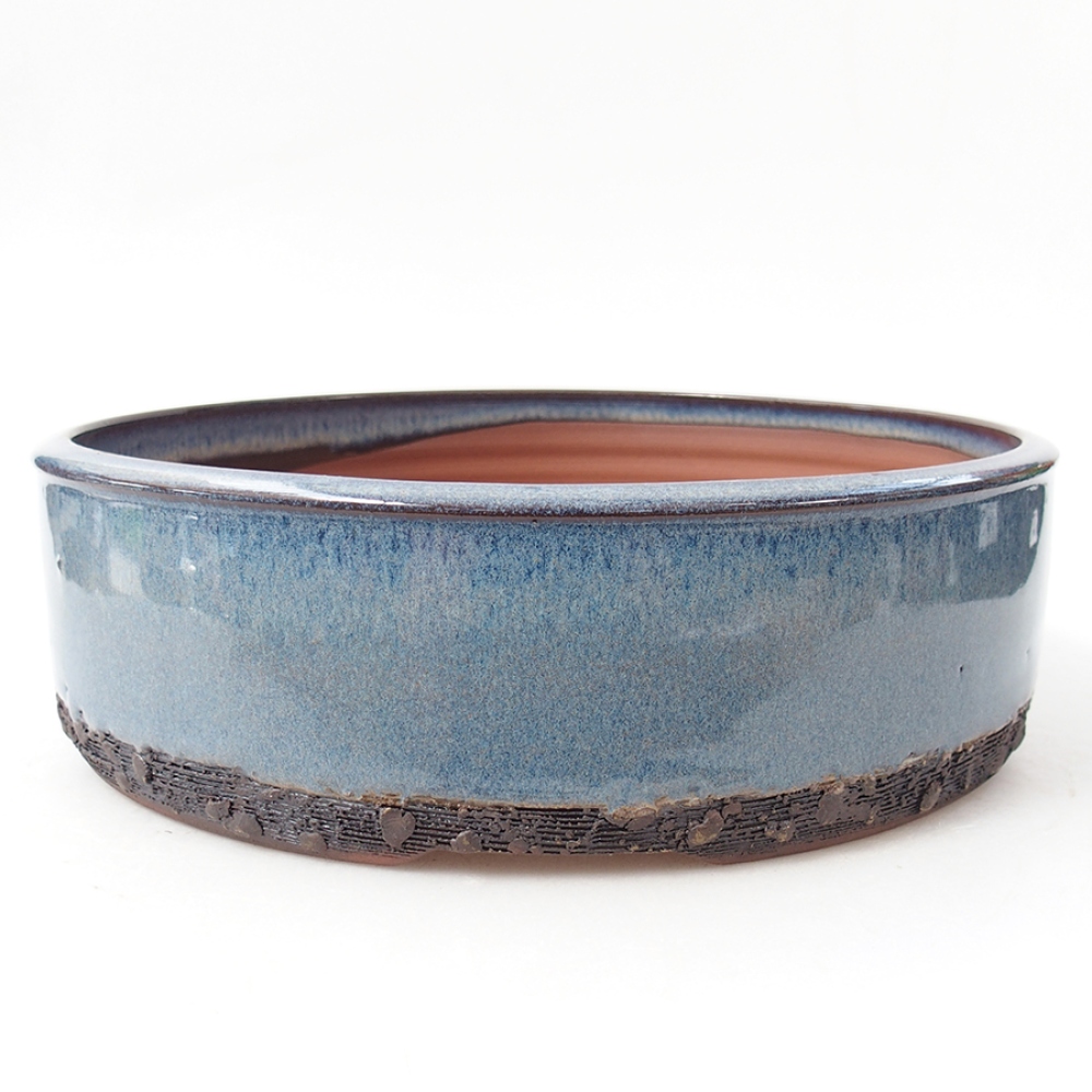Ceramiczna miska bonsai 24 x 24 x 7 cm, kolor niebieski