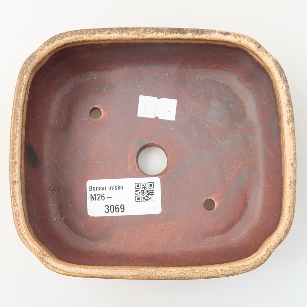 Ceramiczna miska do bonsai 13,5 x 12 x 4 cm, kolor beżowy