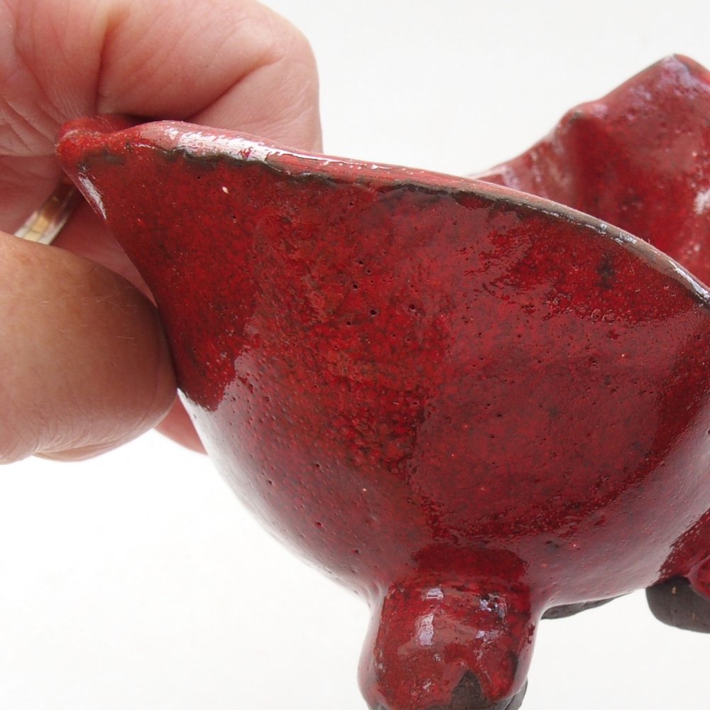 Muszla ceramiczna 8 x 8 x 7,5 cm, kolor czerwony