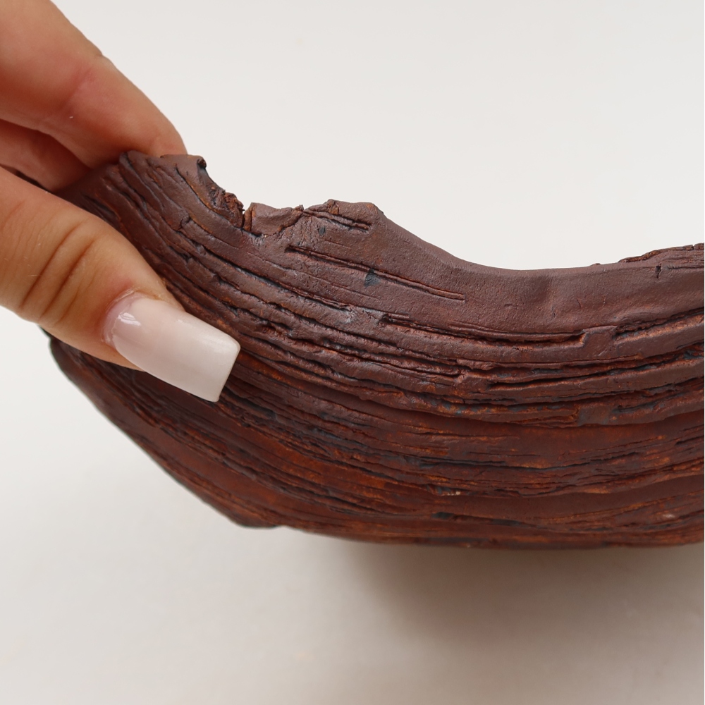 Ceramiczna skorupa  20 x 16 x 7 cm, kolor brązowy