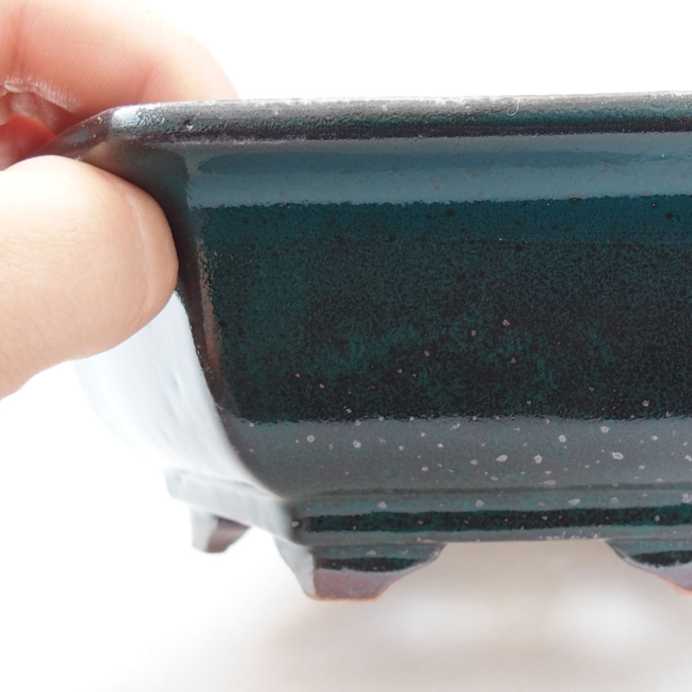 Ceramiczna miska bonsai 17 x 15 x 6 cm, kolor zielony