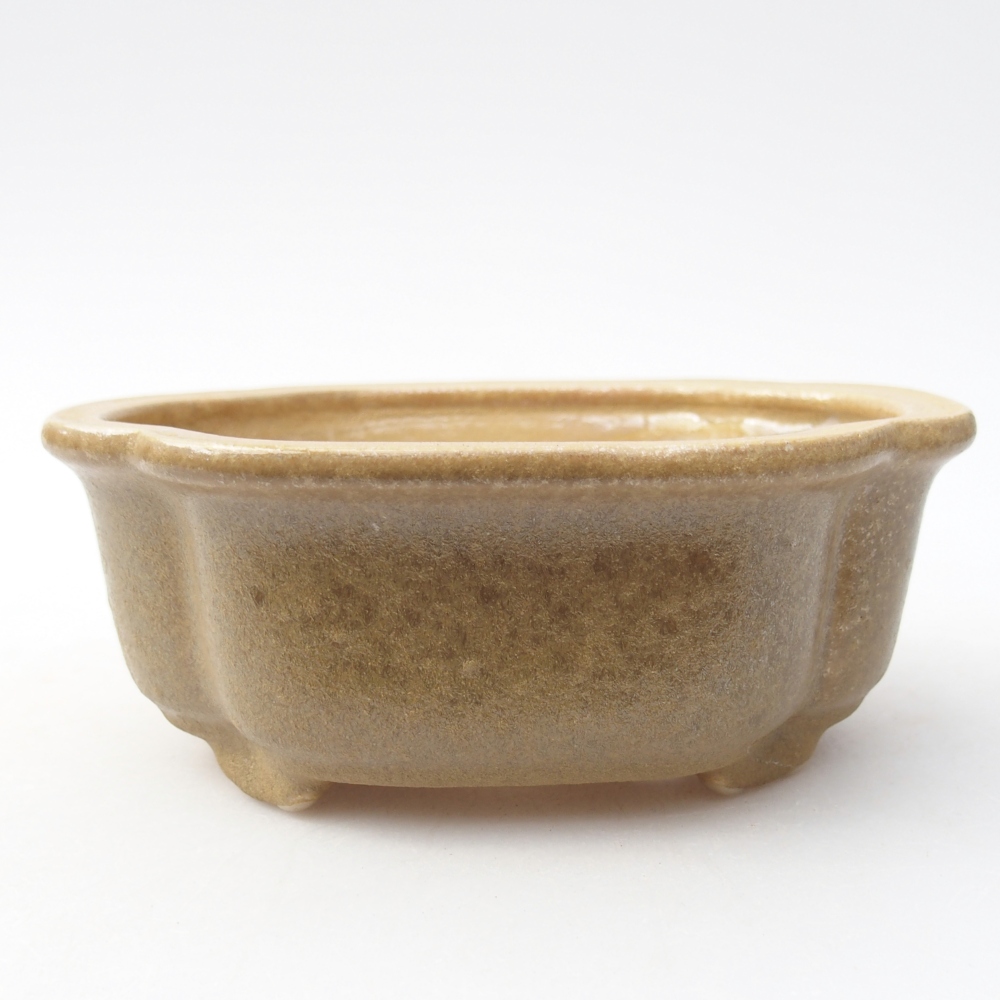 Ceramiczna miska bonsai 13 x 10 x 5 cm, kolor beżowy