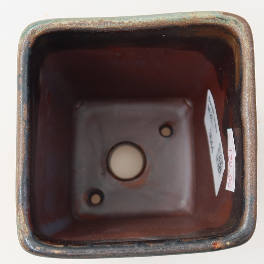 Ceramiczna miska do bonsai 7,5 x 7,5 x 10,5 cm, brązowa