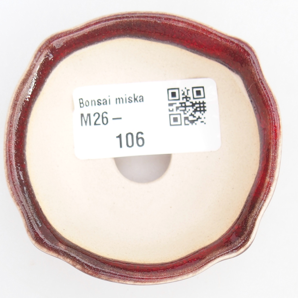 Mini miska do bonsai 6,5 x 6,5 x 3 cm, kolor czerwony