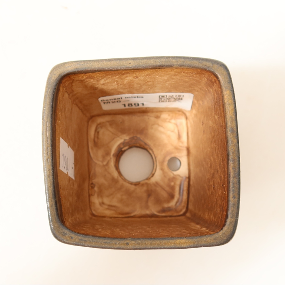 Ceramiczna miska do bonsai 6,5 x 6,5 x 7 cm, brązowa