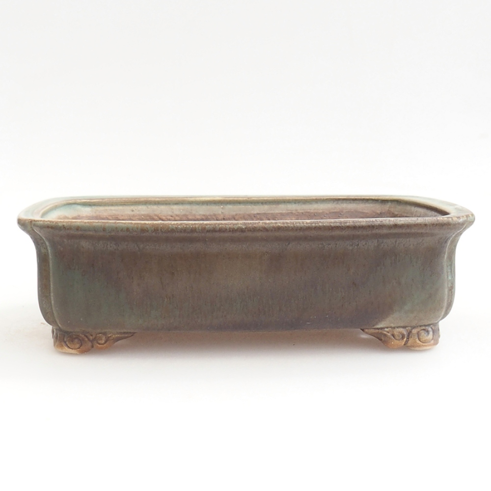 Ceramiczna miska na bonsai 24,5 x 19 x 7 cm, zielona