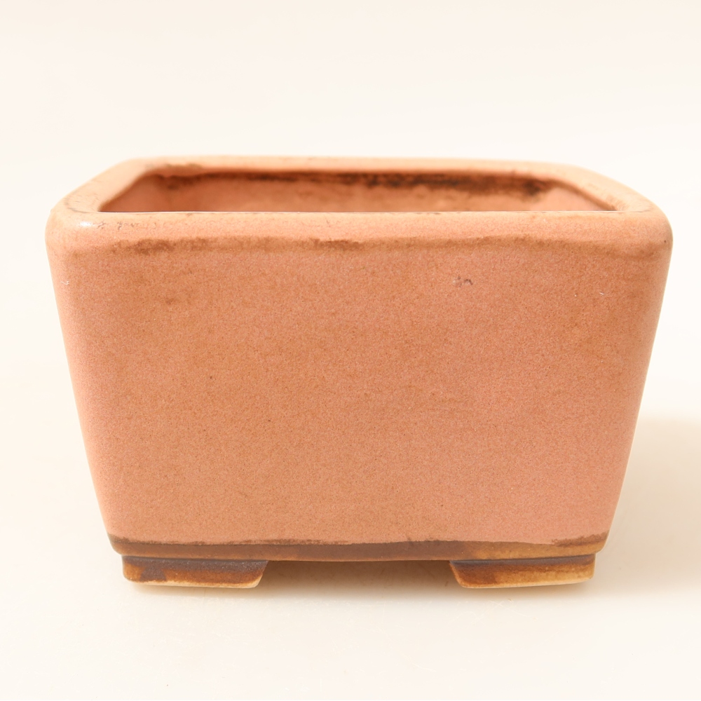 Ceramiczna miseczka do bonsai 8,5 x 8,5 x 5,5 cm, kolor różowy