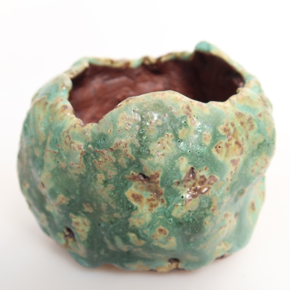 Ceramiczna skorupka  7 x 7 x 6 cm, kolor zielony
