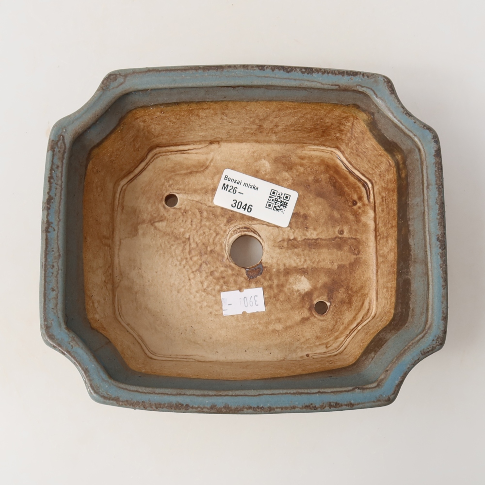 Ceramiczna miska do bonsai 18 x 15,5 x 6 cm, kolor niebieski
