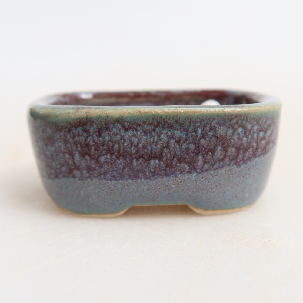 Ceramiczna miseczka do bonsai 4 x 3,5 x 2 cm, kolor szary