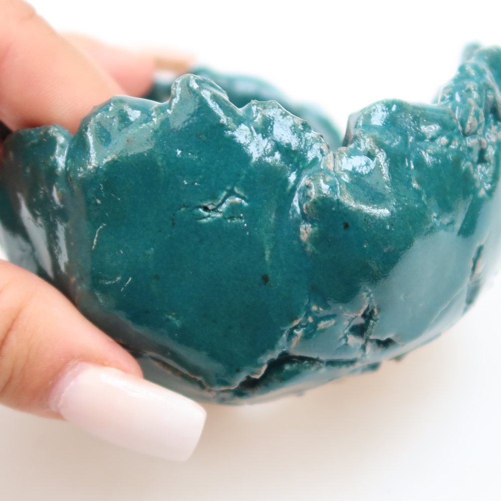Ceramiczna skorupa  9 x 8,5 x 6 cm, kolor zielony
