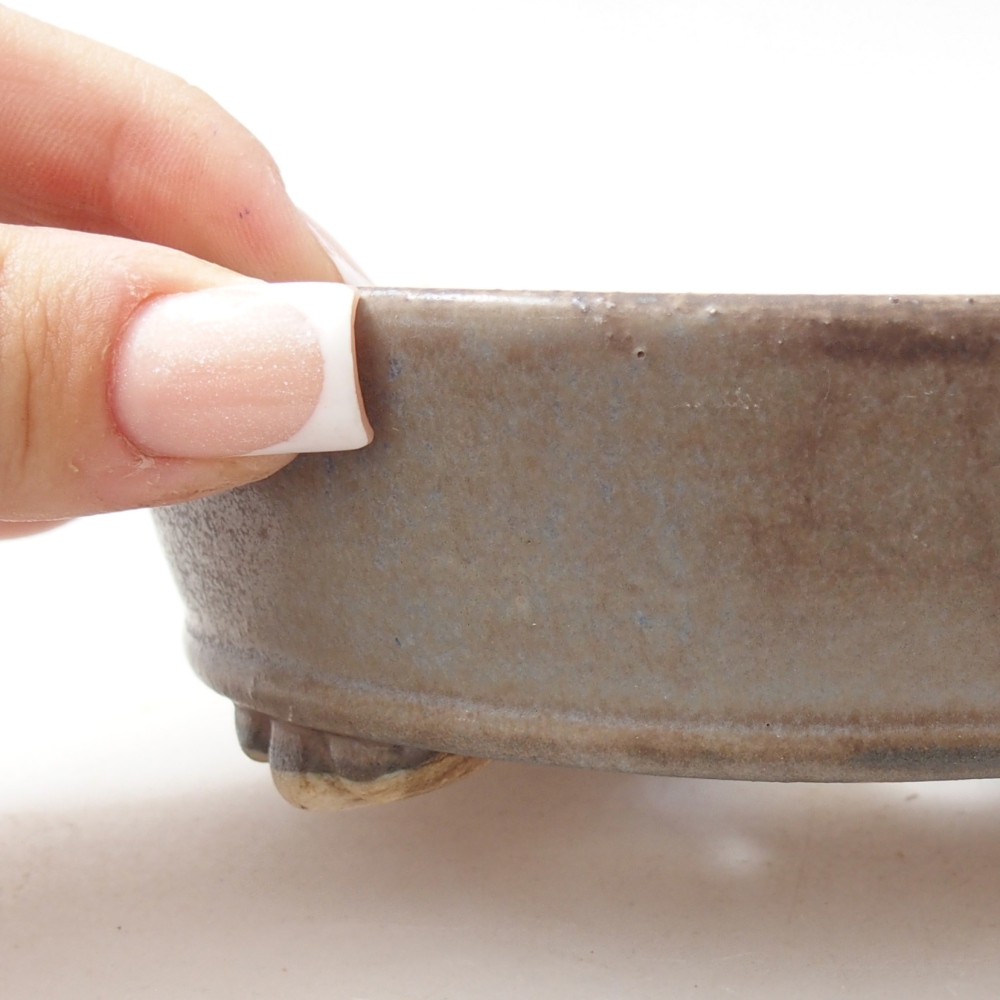 Ceramiczna miska do bonsai 13,5 x 13,5 x 4 cm, kolor niebieski