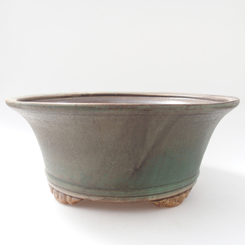 Ceramiczna miska na bonsai 29 x 29 x 12 cm, zielona