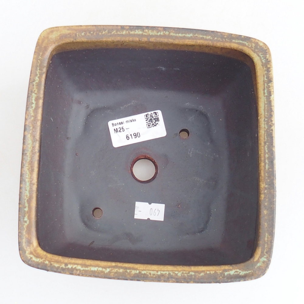 Ceramiczna miska bonsai 16 x 16 x 9 cm, kolor zielony