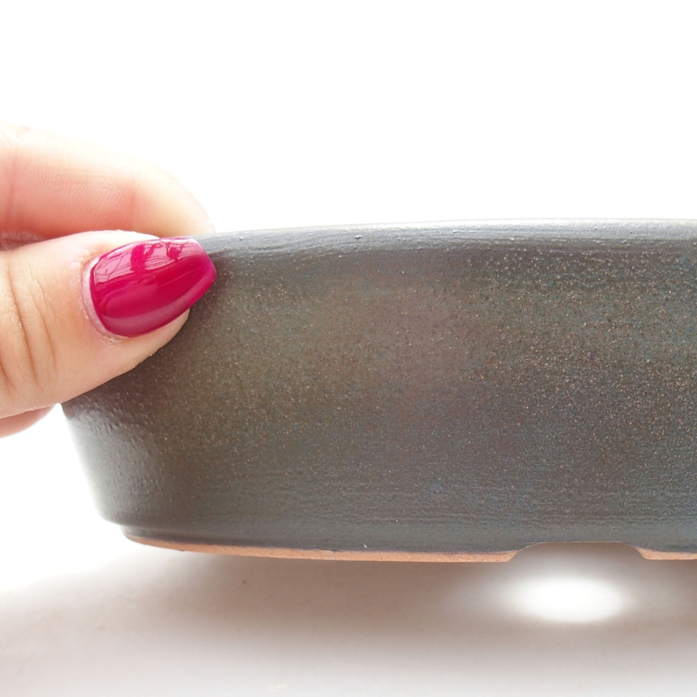 Ceramiczna miska bonsai 16 x 11,5 x 4 cm, kolor szary