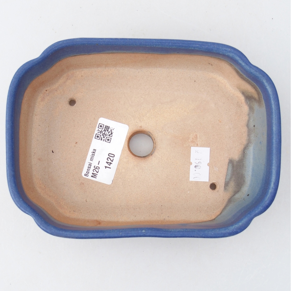 Ceramiczna miska do bonsai 16 x 11,5 x 4 cm, kolor niebieski