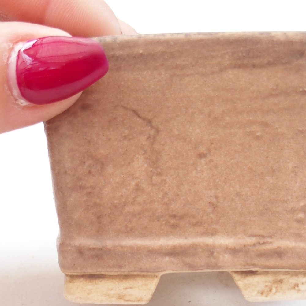 Ceramiczna miska bonsai 6 x 6 x 4,5 cm, kolor różowy