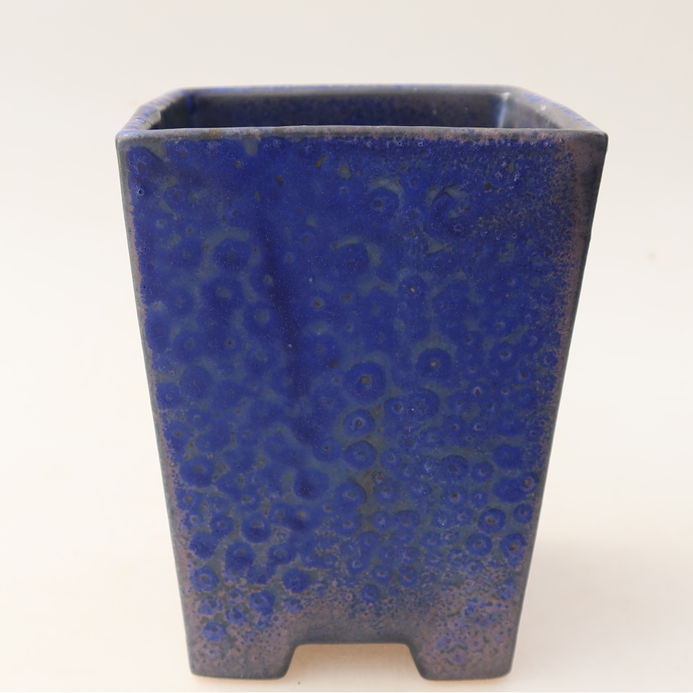 Ceramiczna miska do bonsai 9 x 9 x 12,5 cm, kolor niebieski