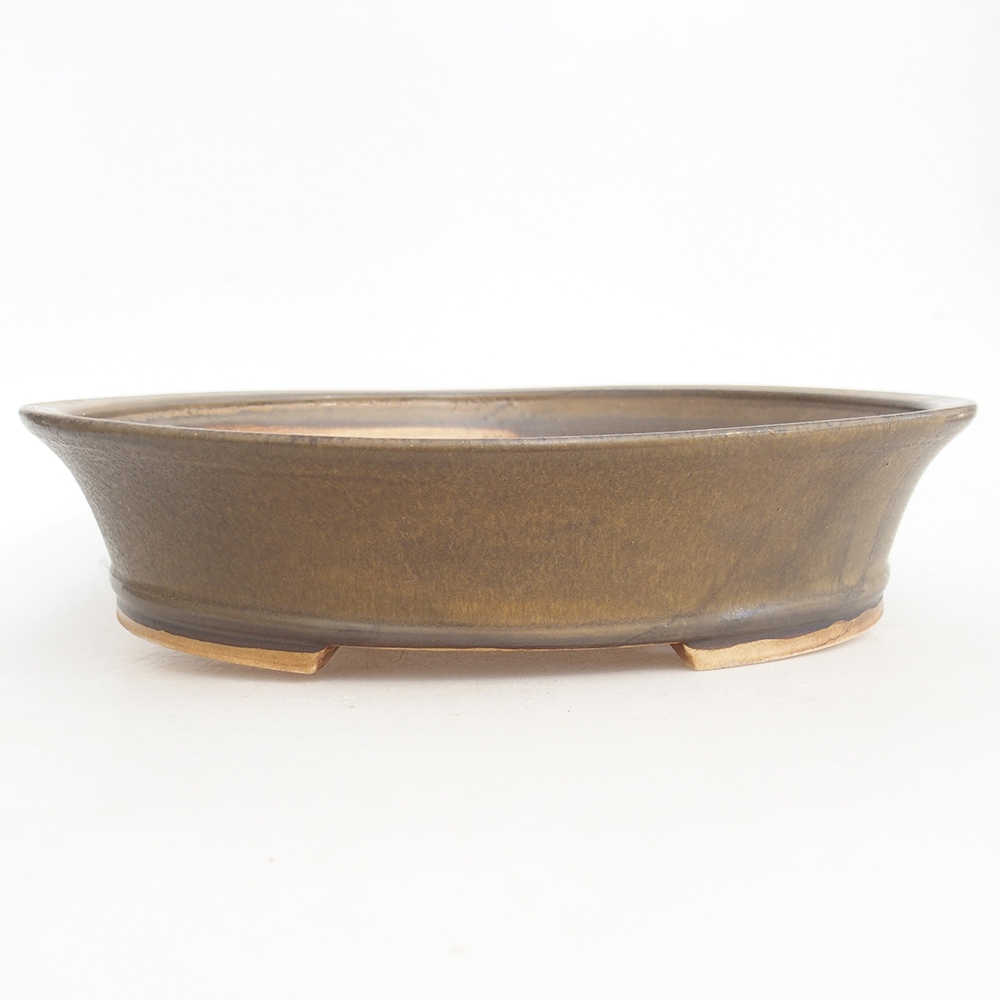 Ceramiczna miska na bonsai 28 x 25 x 6,5 cm, brązowa
